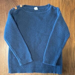 Cozy Navy Knit Sweater with Button Accents